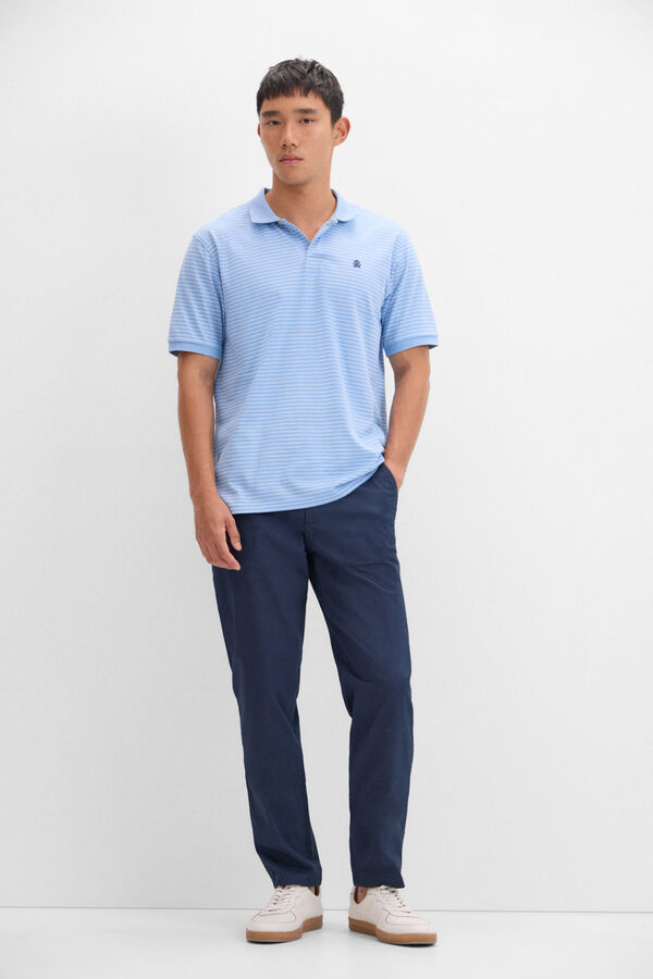 Cortefiel Pantal&oacute;n chino estampado regular fit Azul oscuro