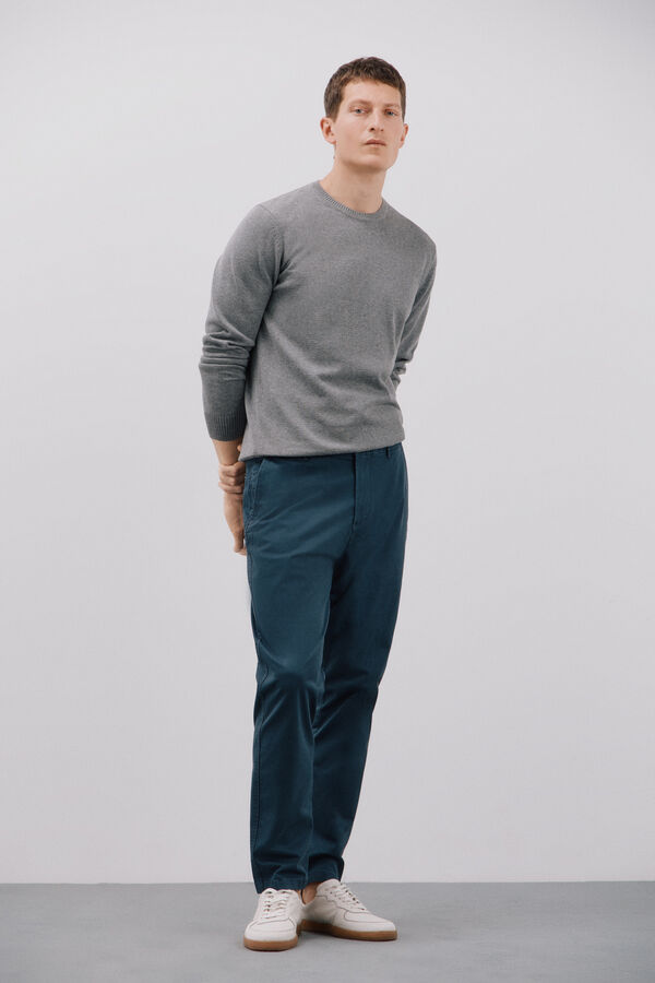 Cortefiel Pantal&oacute;n chino tapered fit Azul oscuro