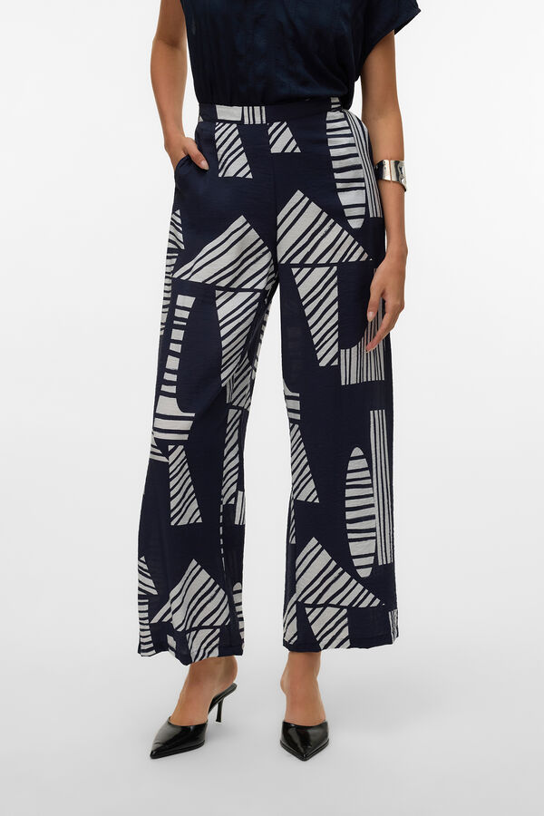 Vero Moda Pantal&oacute;n largo fluido Azul oscuro