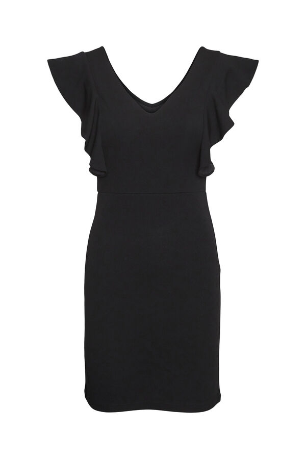 Vero Moda Vestido corto escote pico y corte en la cintura Negro
