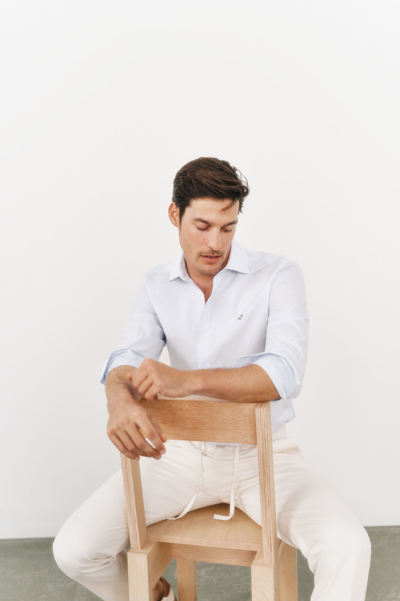 OOTO Camisa de popelina de manga comprida