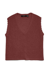 Vero Moda Chaleco fibras met&aacute;licas Marr&oacute;n