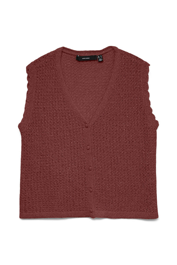 Vero Moda Chaleco fibras met&aacute;licas Marr&oacute;n
