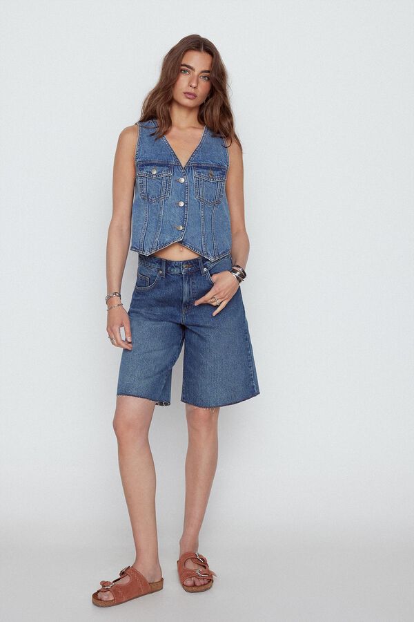 Slowlove Chaleco Denim Azul