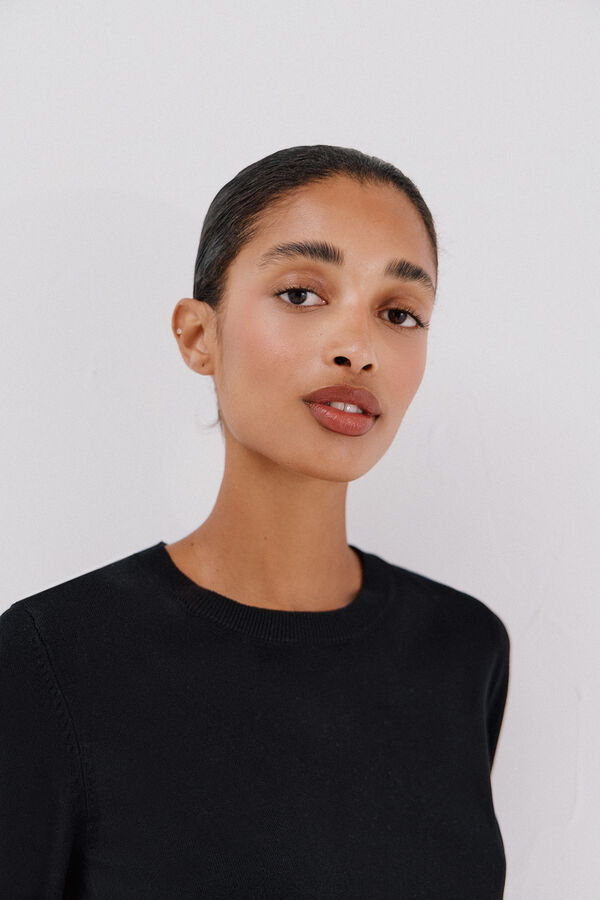 Cortefiel Su&eacute;ter com bot&otilde;es Preto