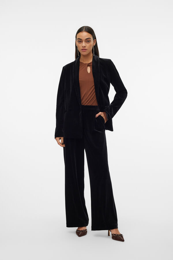 Vero Moda Blazer efecto terciopelo Negro