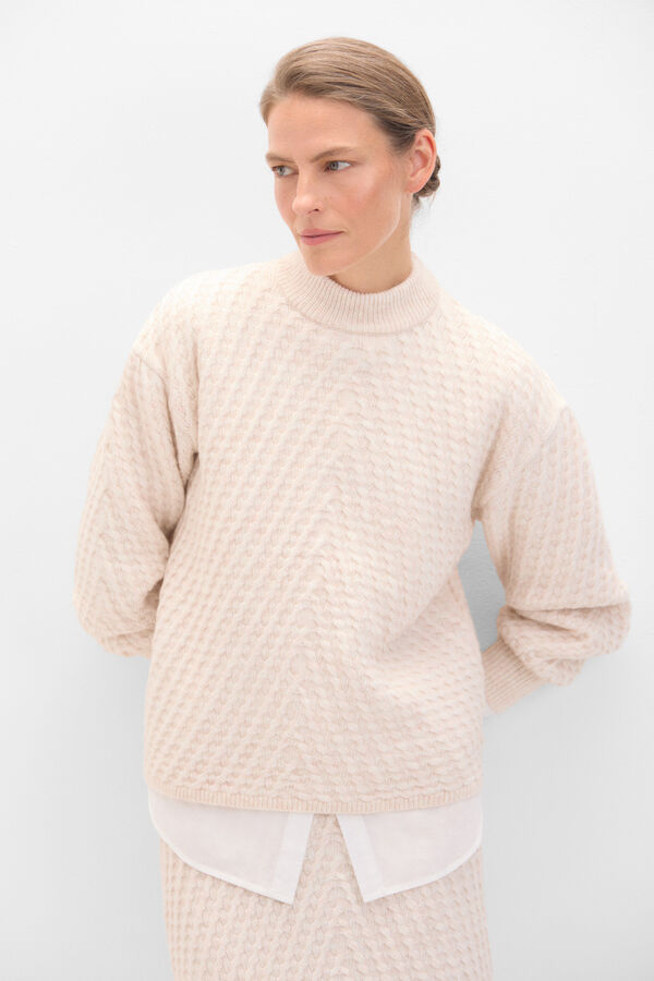 Cortefiel Jersey punto estructura Marfil