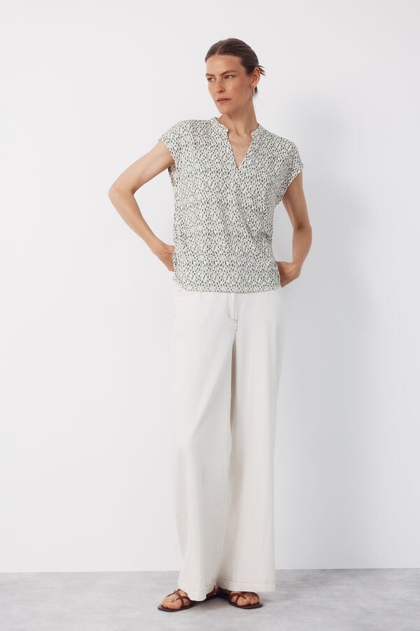 Cortefiel Camiseta de malha vazada Multicolorido