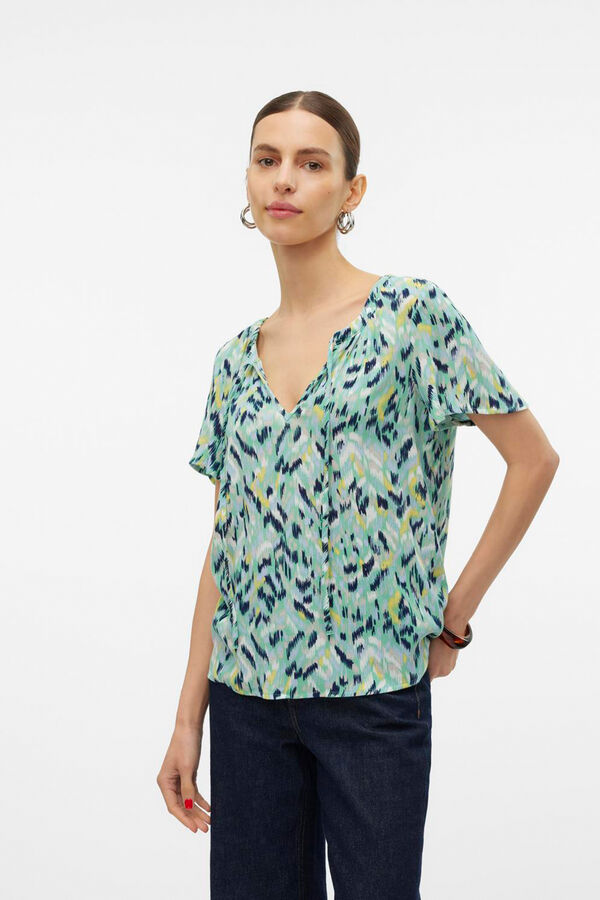 Vero Moda Top de mujer de manga corta Verde