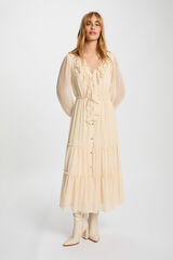 Morgan Vestido largo fluido Beige