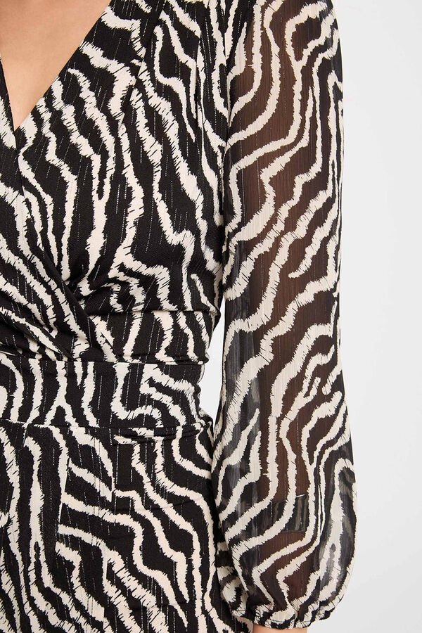 Morgan Vestido cruzado estampado Multicolor