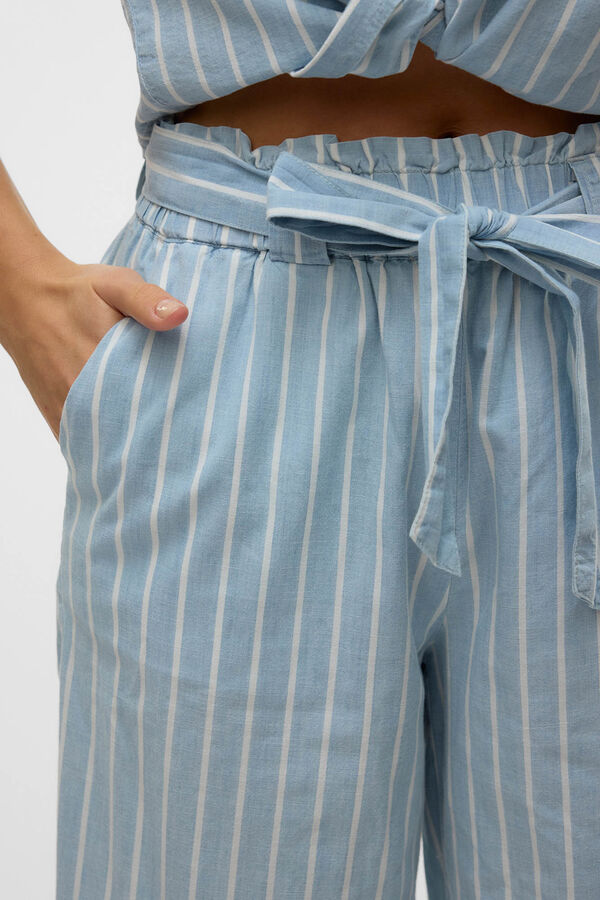 Vero Moda Pantalón ancho de rayas Azul
