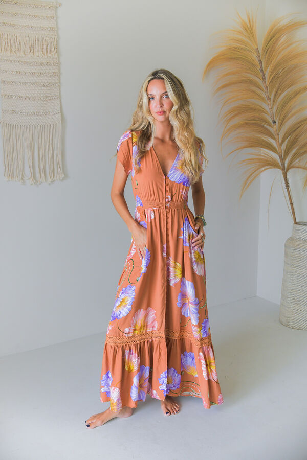 Jaase Vestido comprido Carmen Laranja