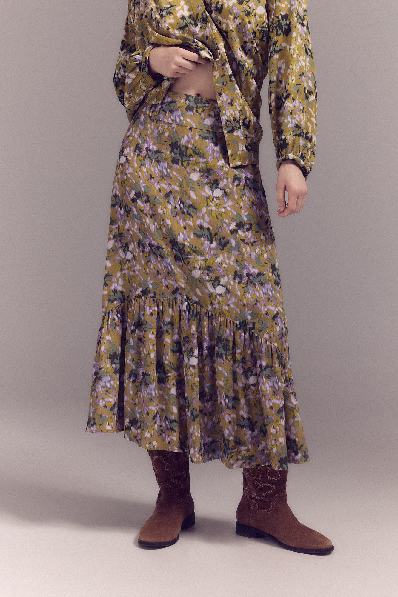 Slowlove Falda larga estampada