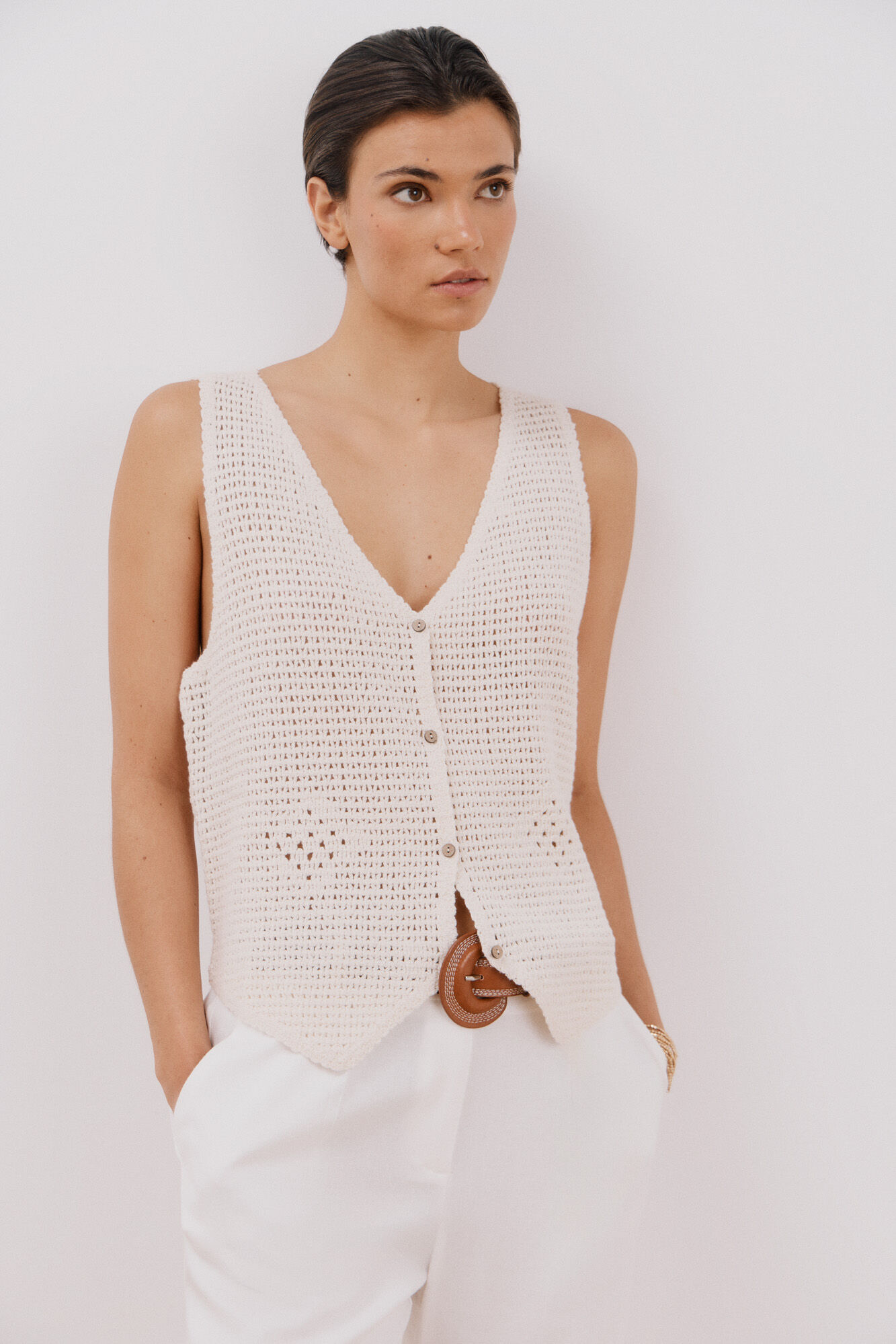 Cortefiel Colete crochet