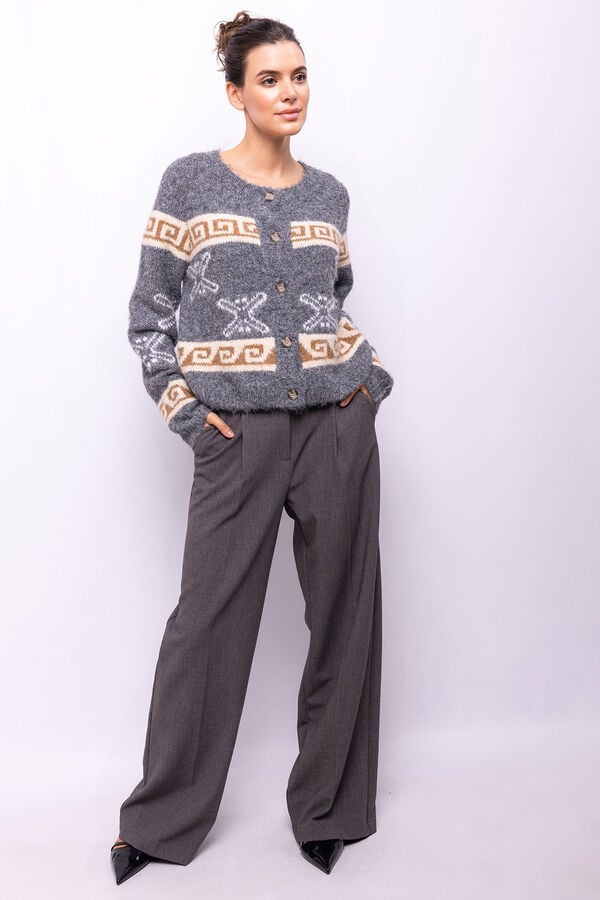 Object Cardigan lana estampado Gris