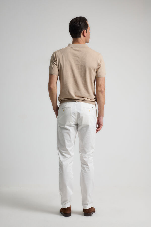 PuroEGO Chinos algod&atilde;o Ecru