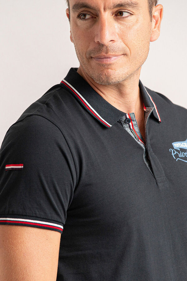Privata Polo manga corta 100% algod&oacute;n Negro