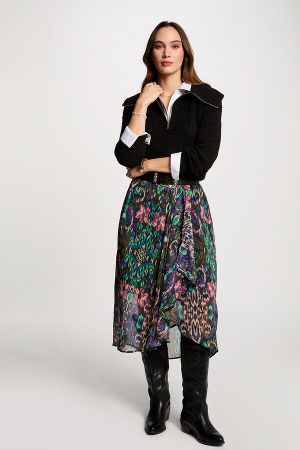 Morgan Falda cruzada estampada Multicolor