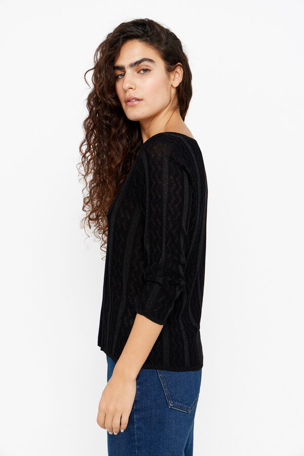 Cortefiel Jersey hilo metalizado Negro