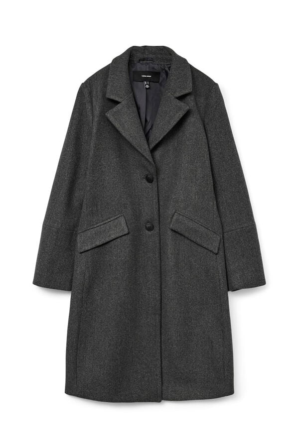 Vero Moda Abrigo mide de pa&ntilde;o Gris oscuro