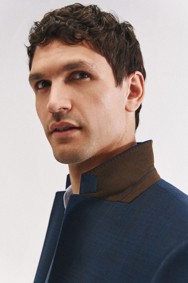 Cortefiel Blazer xadrez azul slim fit Azul