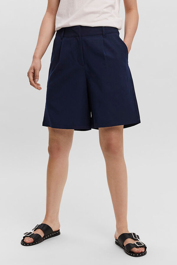 Vero Moda Cal&ccedil;&otilde;es cintura alta com bolsos Azul