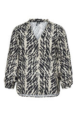 Vero Moda Curve Camisa de manga larga cuello pico Curve Negro