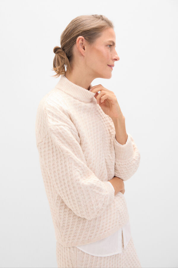 Cortefiel Jersey punto estructura Marfil