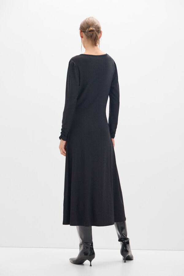 Cortefiel Vestido de lurex Preto