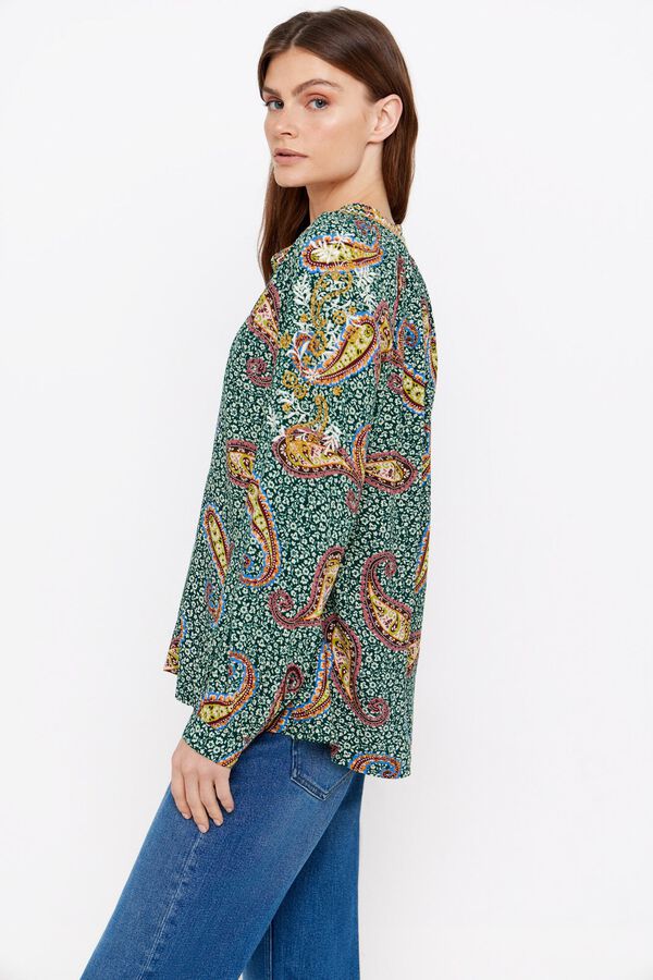 Cortefiel Blusa estampada fluida Multicolorido