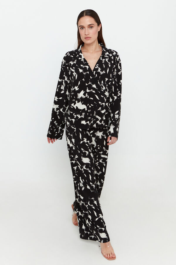 Vero Moda Blusa de manga larga cruzada Gris