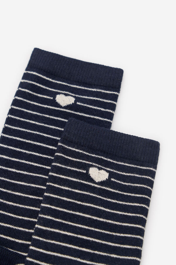 Cortefiel Calcet&iacute;n largo marinero coraz&oacute;n Azul marino