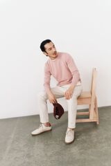 OOTO Jersey cuello redondo algodón lavado Rosa