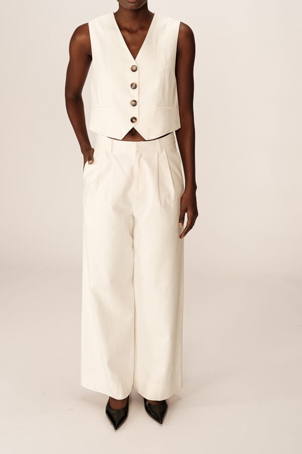 Grace & Mila Pantal&oacute;n de traje ancho Blanco