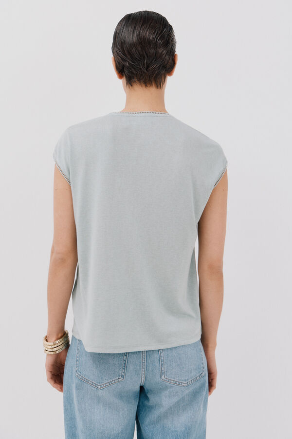 Cortefiel Camiseta b&aacute;sica vainicas Kaki