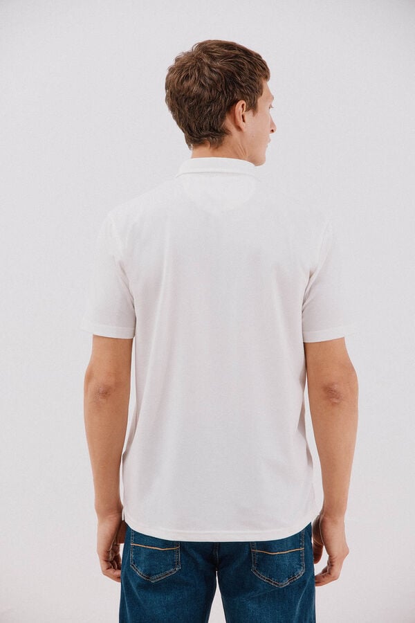 Cortefiel Camisa polo piqué liso Branco