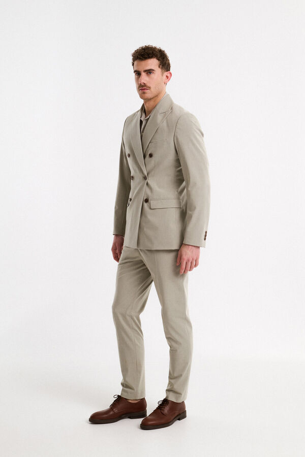 Selected Americana de traje cruzada Slim Fit con doble botonadura Verde