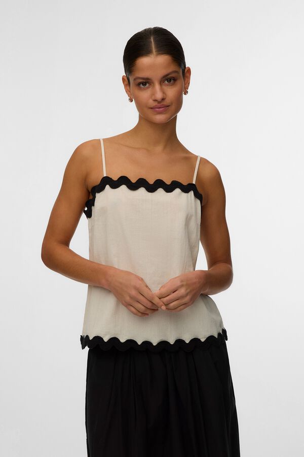 Vero Moda Top de tirantes escote cuadrado Beige