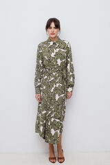 Vila Print midi shirt dress Verde