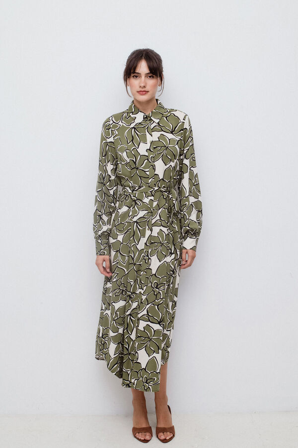 Vila Print midi shirt dress Verde
