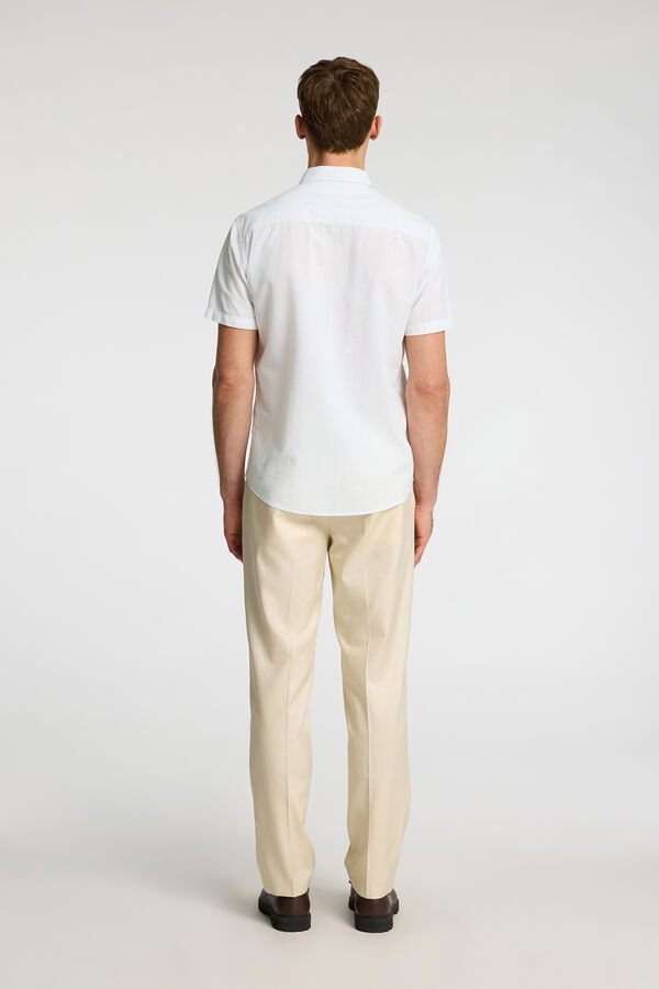 Selected Camisa de manga curta de linho Branco