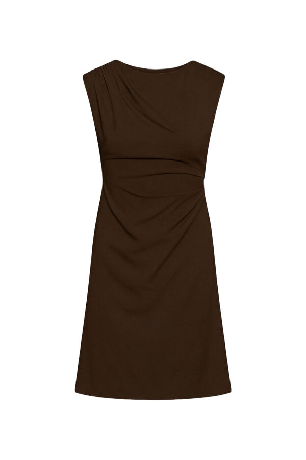 Vero Moda Vestido curto sem mangas Castanho