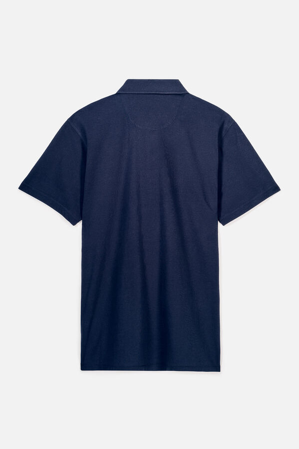 OOTO Polo lavada com bordado de avi&atilde;o Azul