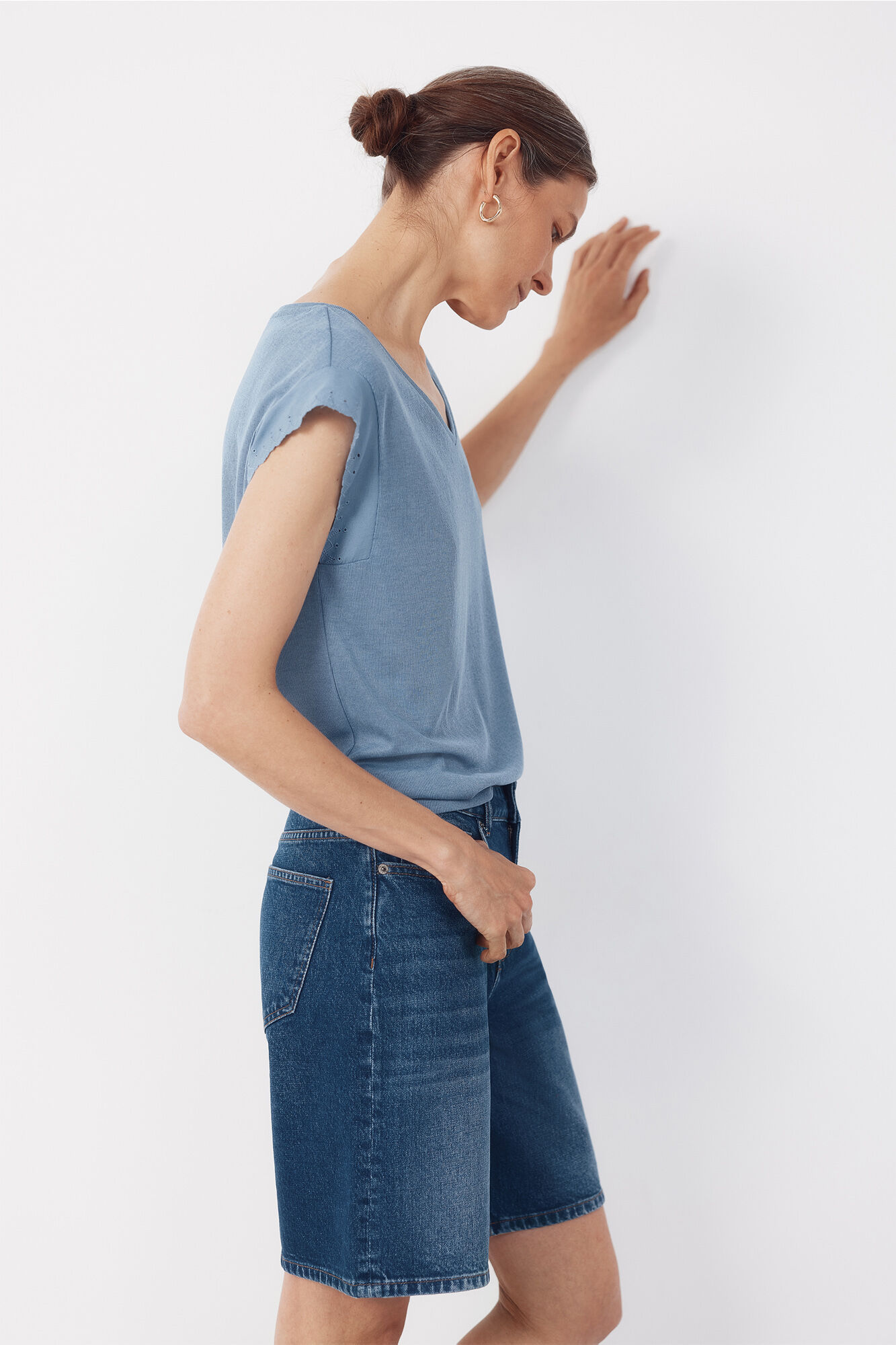 Cortefiel Camiseta com detalhes nas mangas
