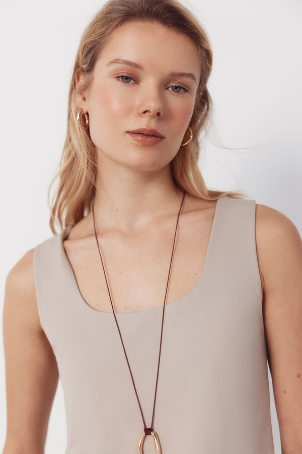 Cortefiel Top b&aacute;sico tirantes Beige