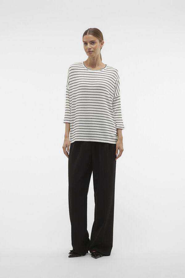 Vero Moda Jersey de punto manga 3/4 Blanco