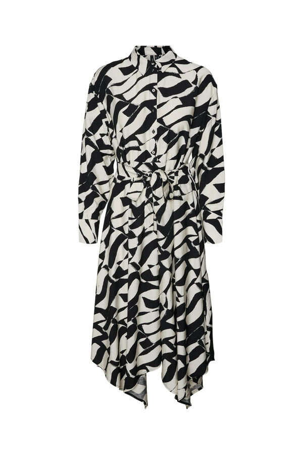 Vero Moda Vestido camisa midi com baixo assimétrica Preto