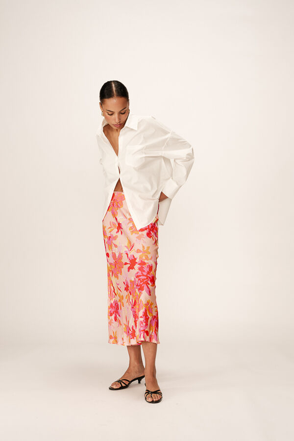 Grace & Mila Saia longa esvoa&ccedil;ante em cetim de viscose Subiu