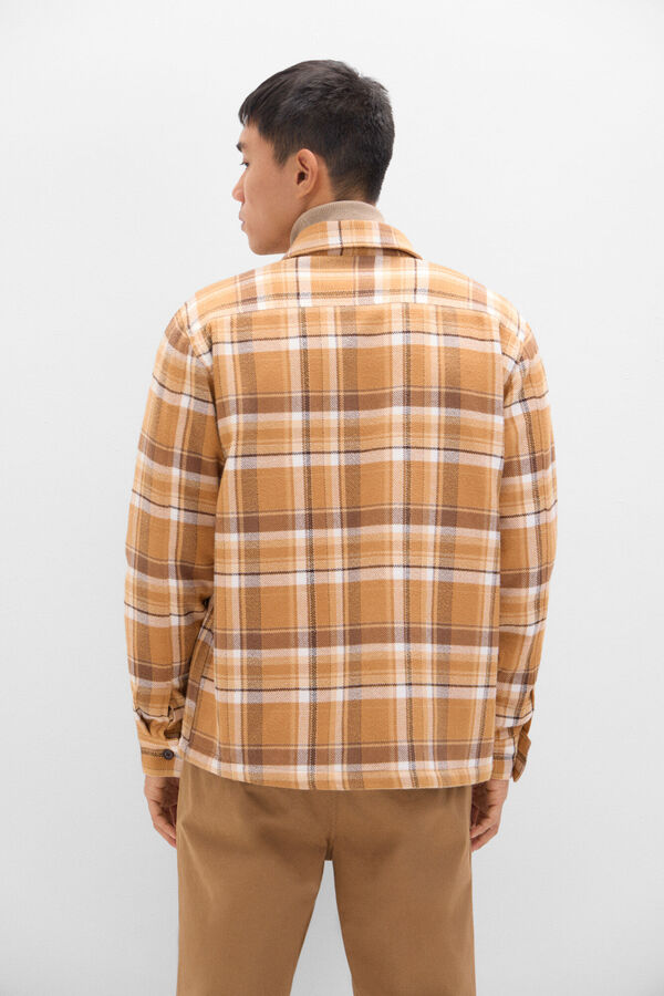 Cortefiel Sobrecamisa acolchoada xadrez Dourado